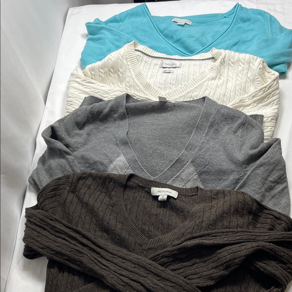Women's Sweater Collection - Blue, Cream, Gray, Brown
